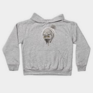 Big grey cat Kids Hoodie